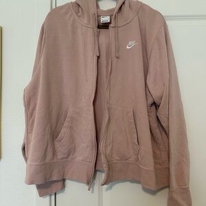 Nike Women's Dusty Pink Zip-Up Hoodie